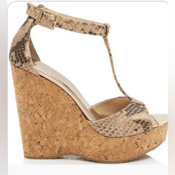 Jimmy Choo Shoes - Jimmy Choo snakeskin design wedges, sz 38